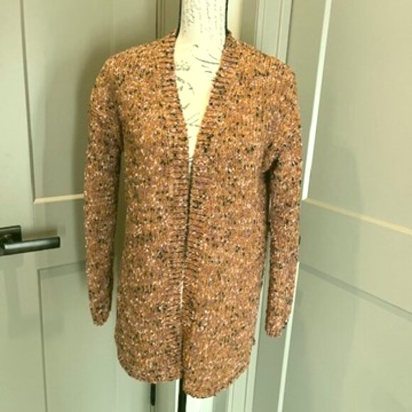 J. Jill Mixed Texture Open Front Chunky Knit Cardigan - Picture 1 of 7